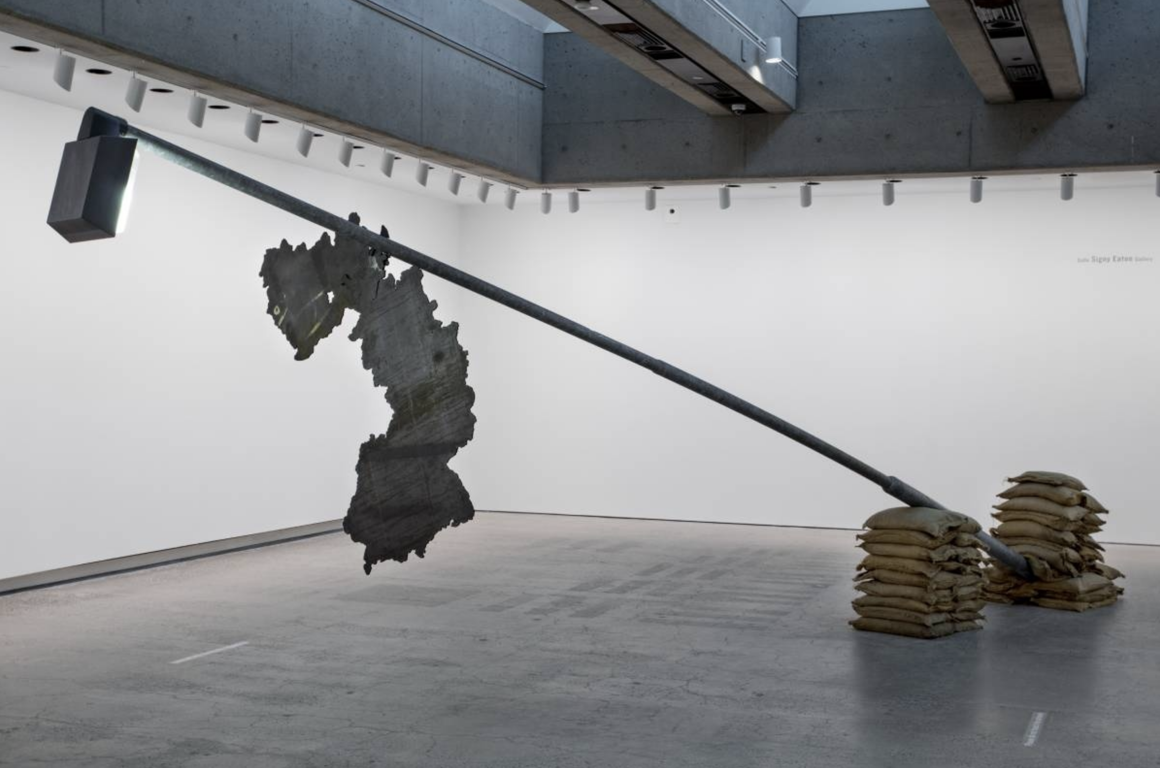 An art gallery installation reminiscent of the Arte Povera style
