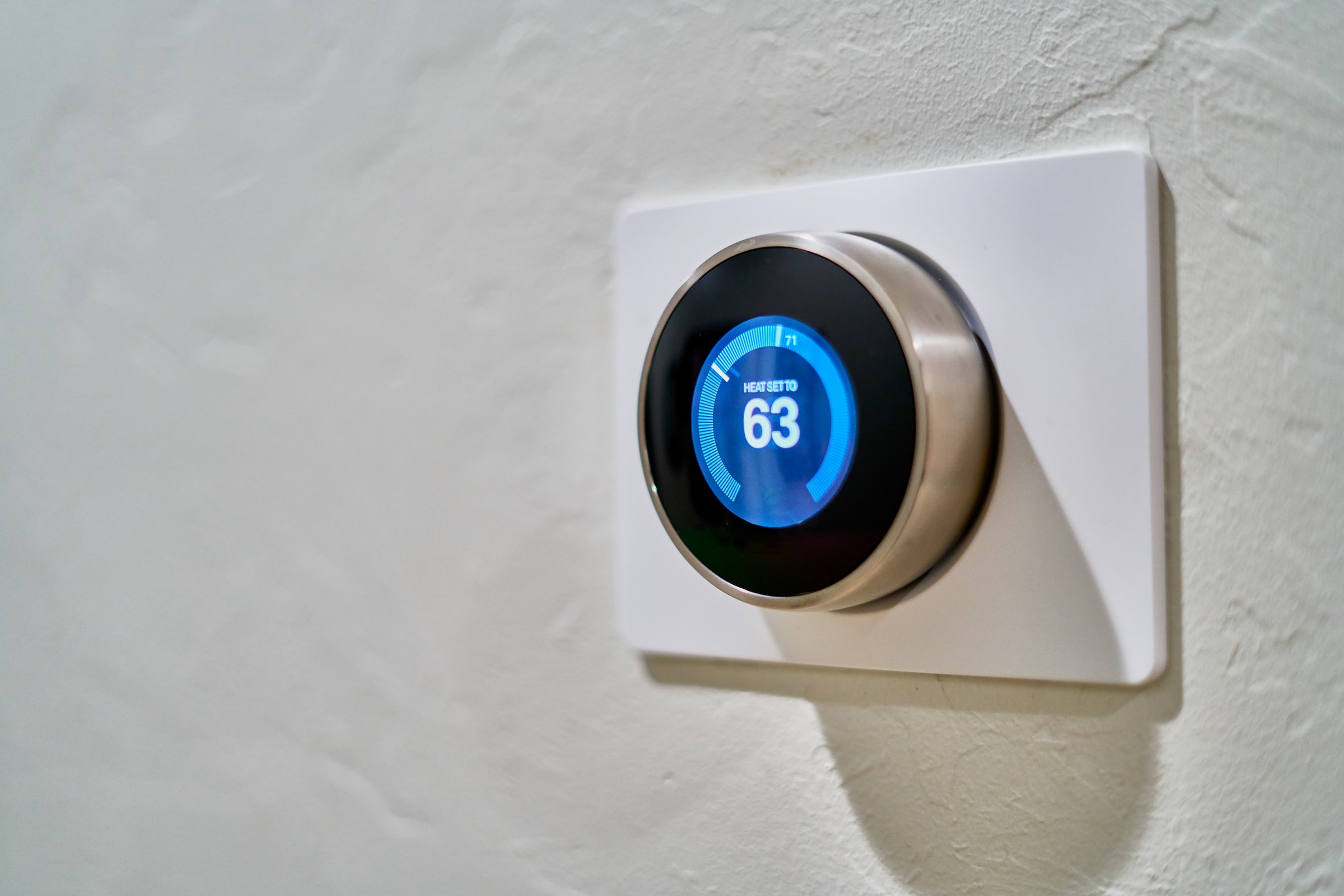 A smart thermostat display