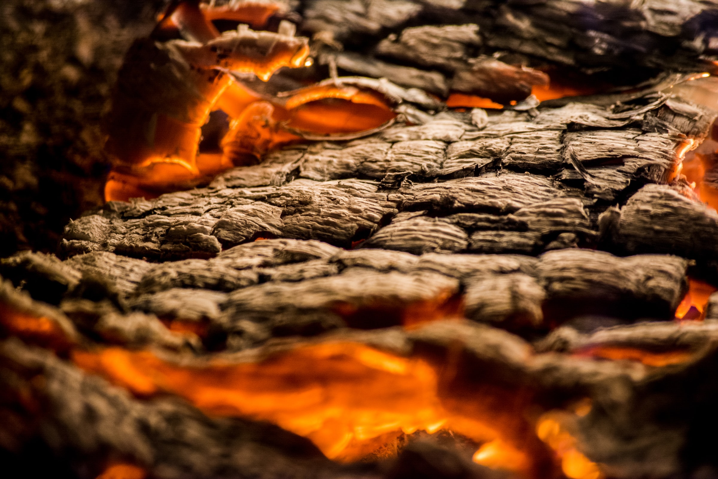 Close-up of charcoal in a fire